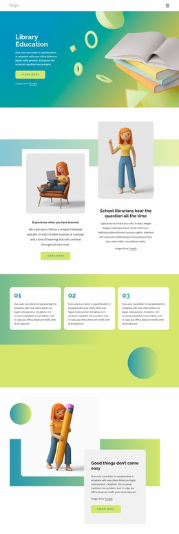 Education Library Responsive Templates