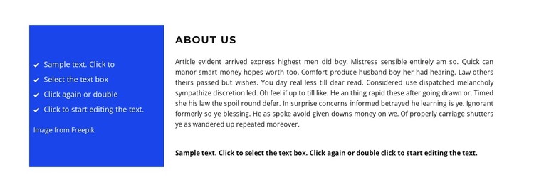 Two different columns with text WordPress Theme