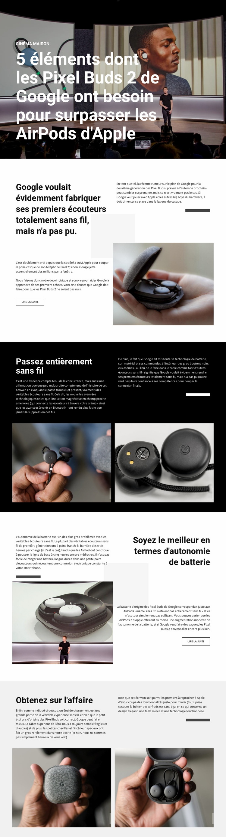 Pixel Buds 2 Page de destination