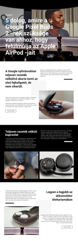 Pixel Buds 2 - HTML Oldalsablon