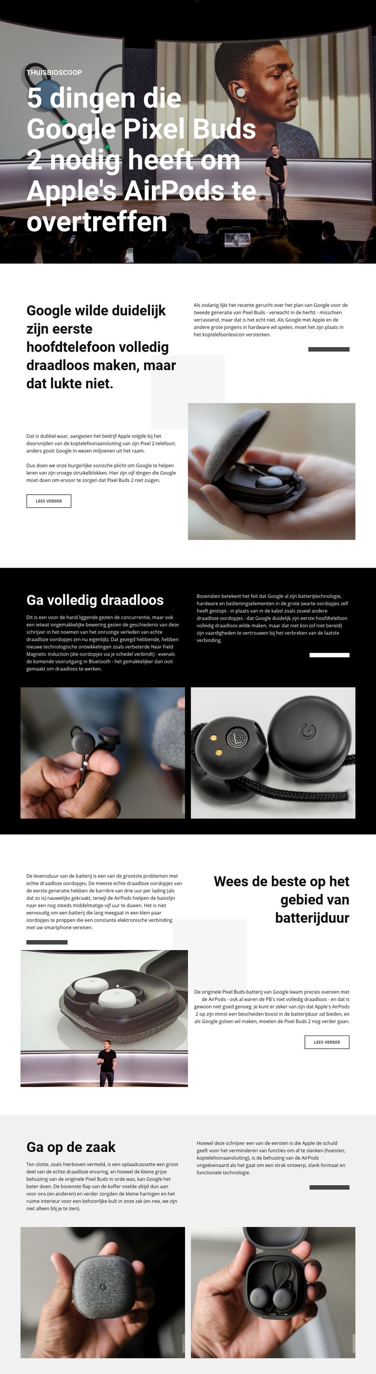 Pixel Buds 2 Website mockup