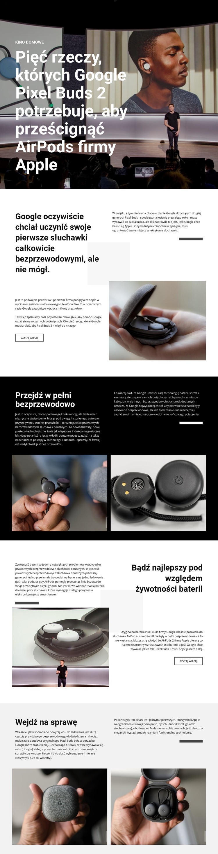 Pixel Buds 2 Projekt strony internetowej