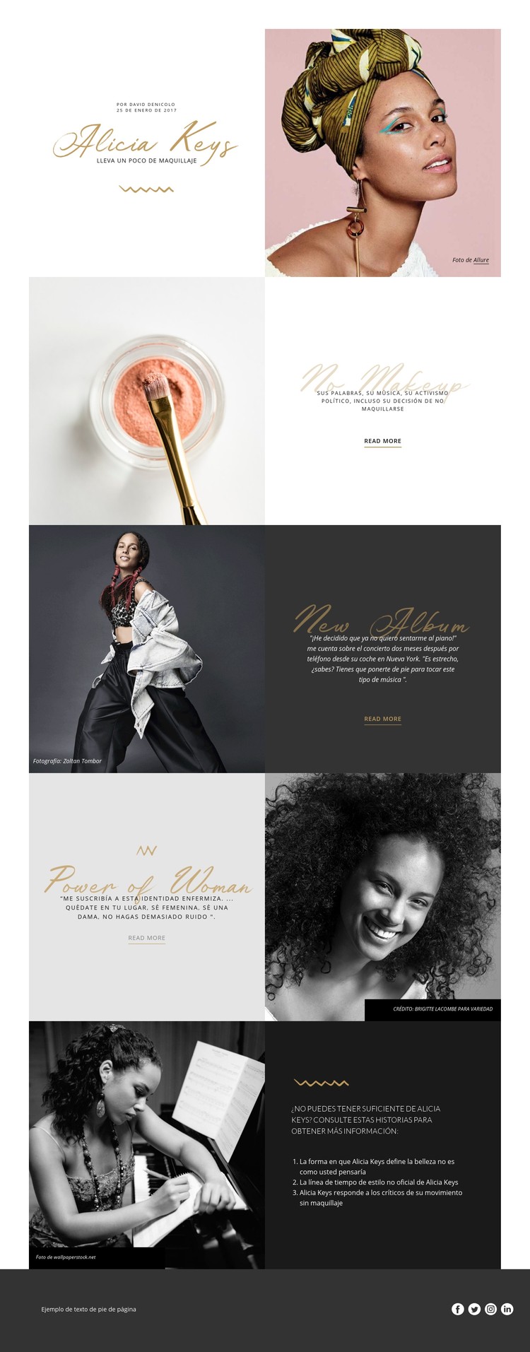 Alicia Keys Plantilla CSS