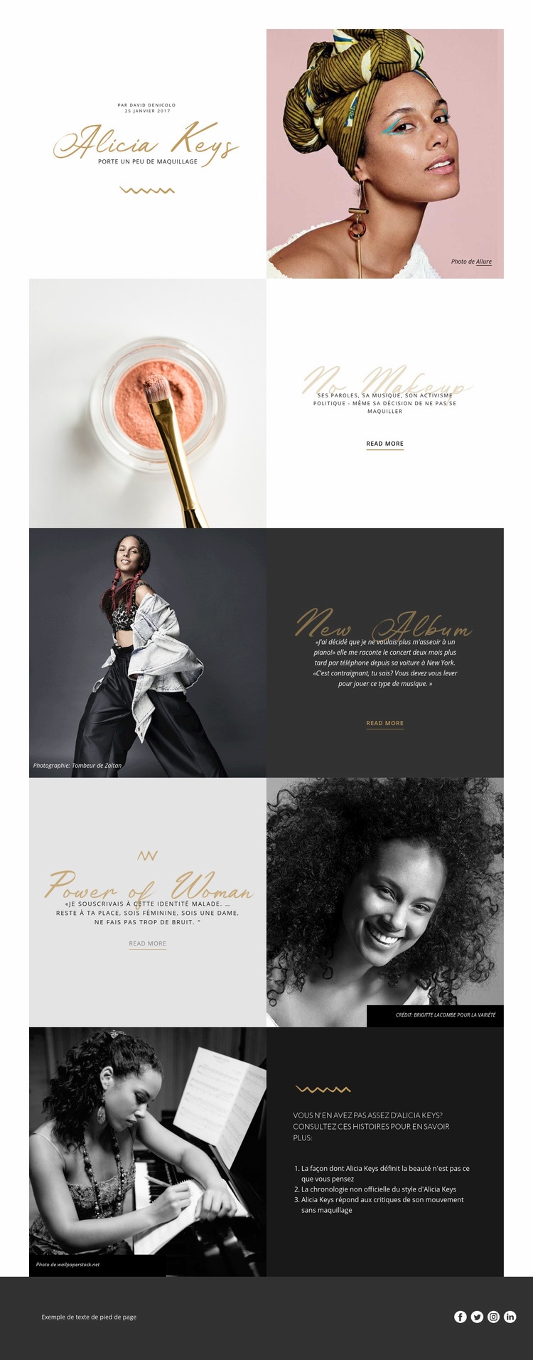 Alicia Keys Créateur de site Web HTML
