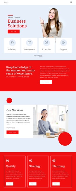 We Are Experts In Business Solutions Full Width Template
