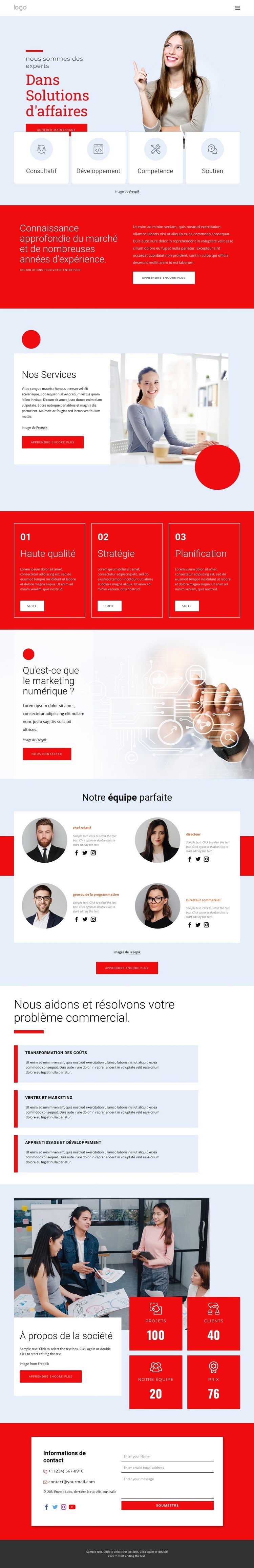 Nous sommes experts en solutions d'affaires Créateur de site Web HTML