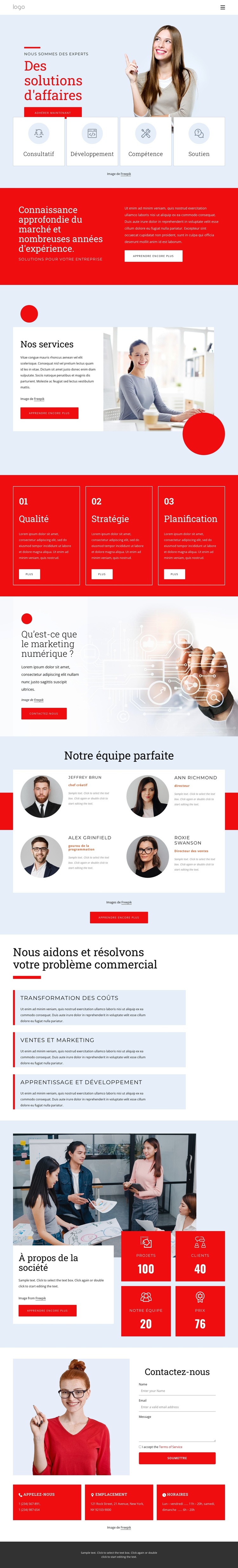 Nous sommes experts en solutions d'affaires Modèle de site Web