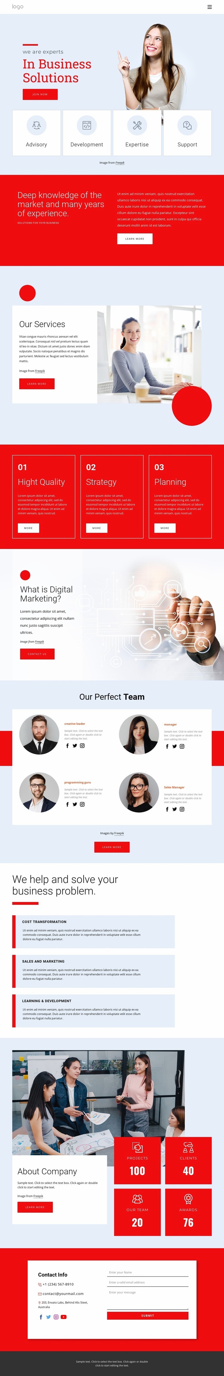 We are experts in business solutions Squarespace Template Alternative