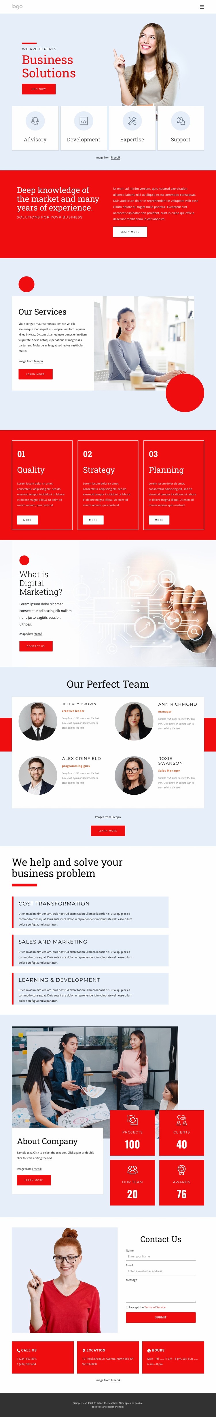 We are experts in business solutions Website Mockup