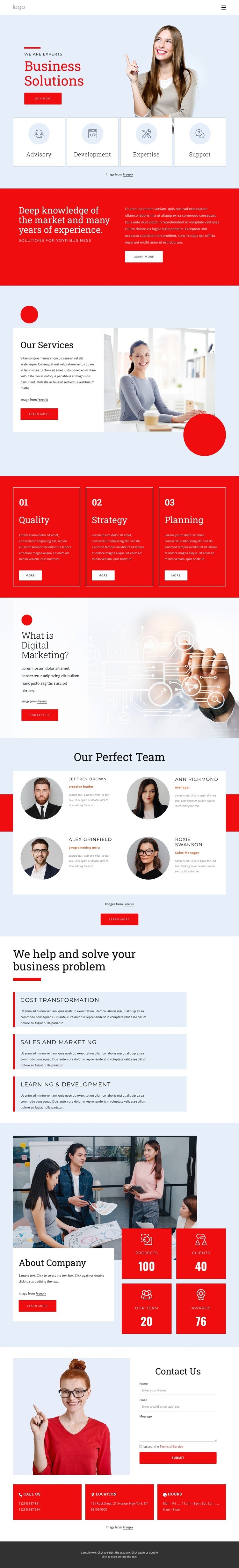 We are experts in business solutions Wix Template Alternative