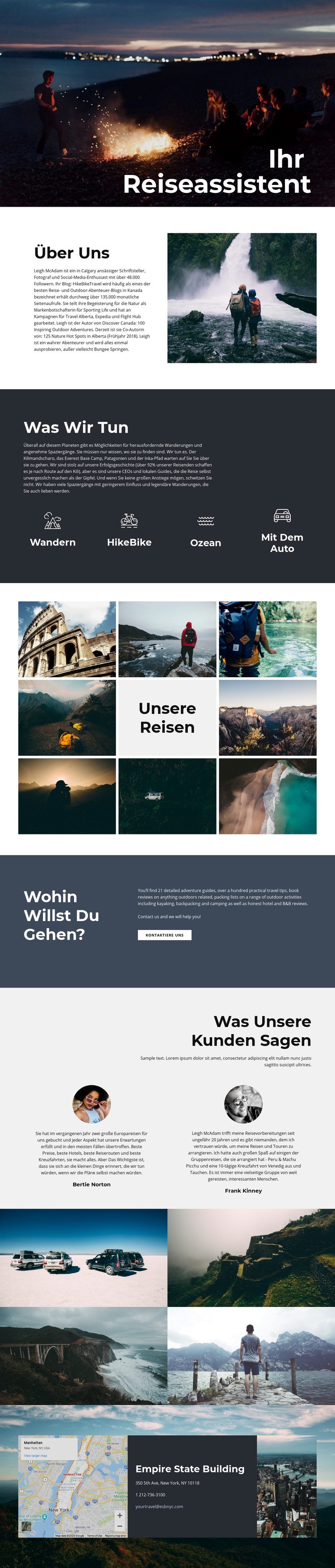 Reiseassistent Website-Vorlage