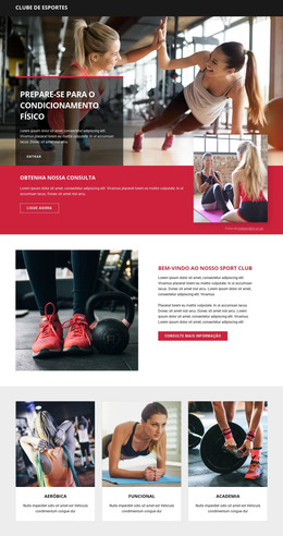 Pronto Para Fitness E Esportes - Modelo De Página HTML