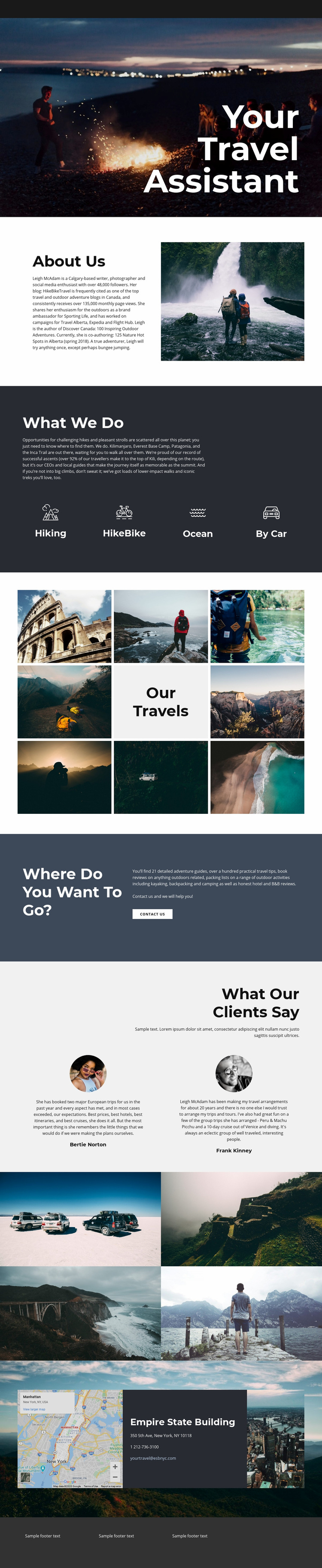 Travel Assistant Web Page Design