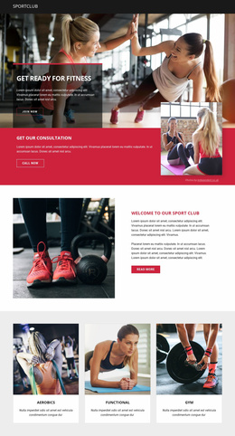 Ready For Fitness And Sports - Professional Landing Page
