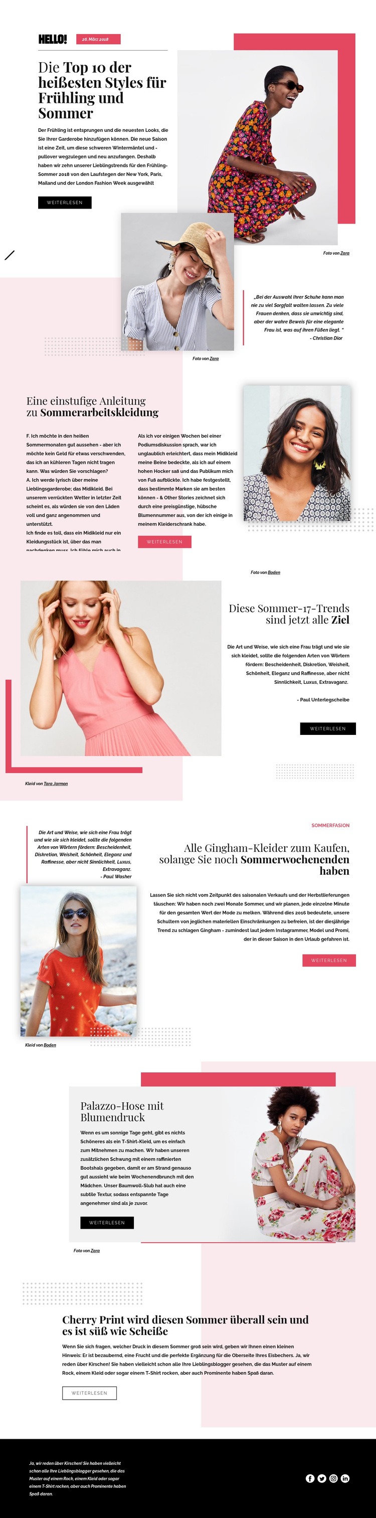 Modetrends Website-Modell