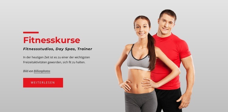Cardio, Kraft und Yoga Website-Modell