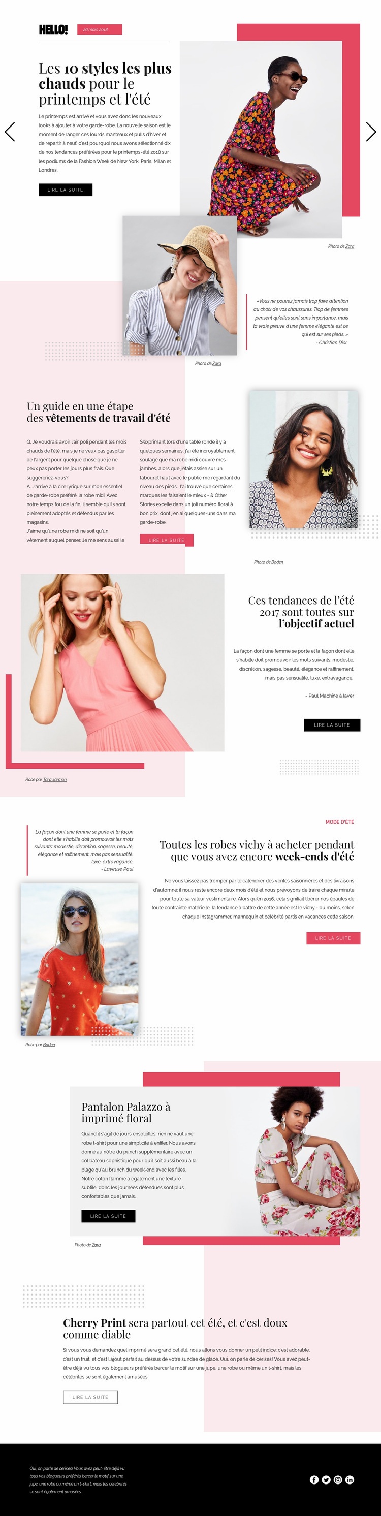 Tendances de la mode Créateur de site Web HTML