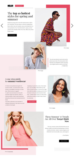 Fashion Trends - Free One Page Website