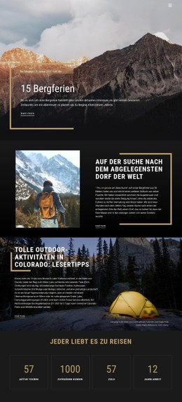HTML-Seite Für Bergferien