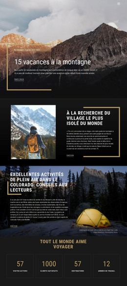 Vacances À La Montagne - Conception De Sites Web