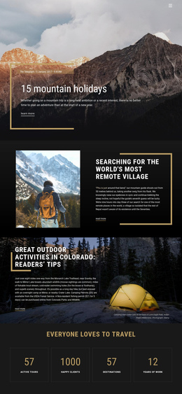 Most Creative One Page Template For Mountain Holidays