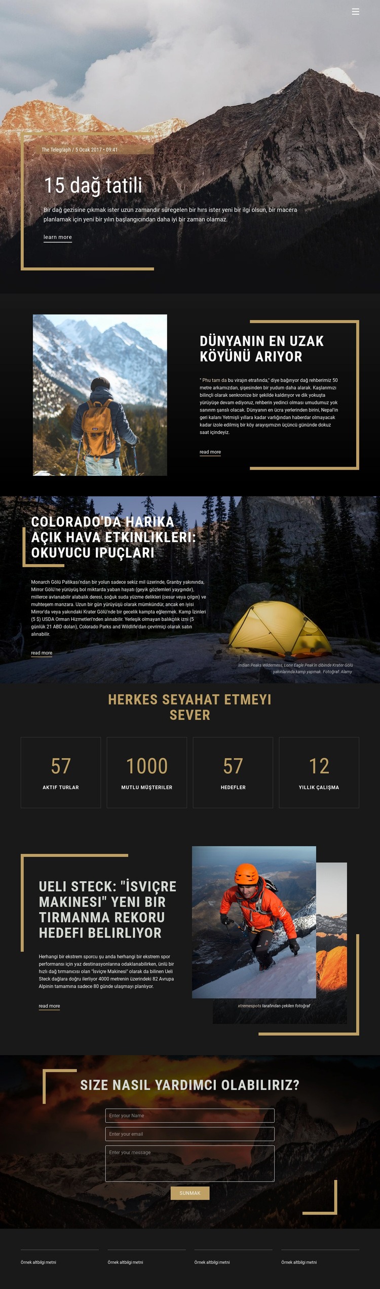 Dağ Tatilleri Web sitesi tasarımı