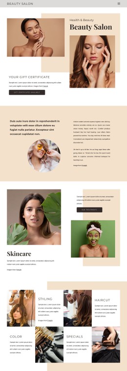 Exceptional Beauty Service CSS Website Template