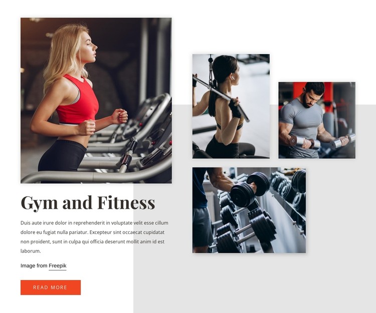 Workouts and equipment CSS Template