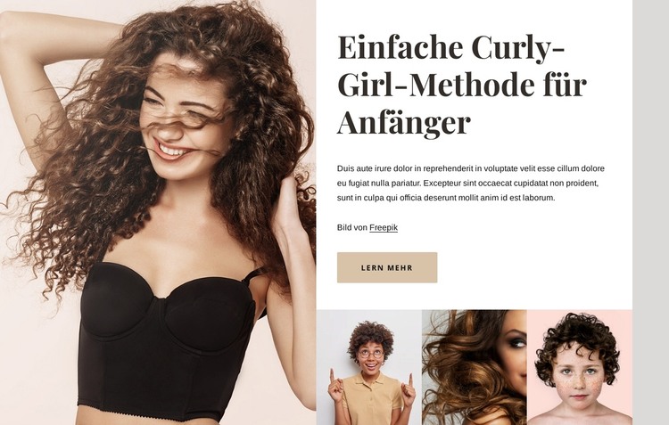 Curly-Girl-Methode HTML-Vorlage