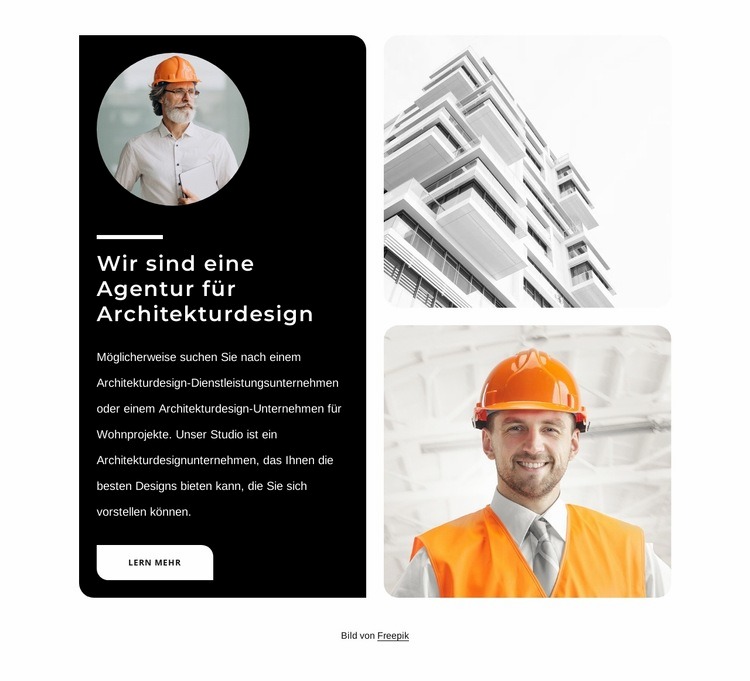 Agentur für Architekturdesign HTML Website Builder