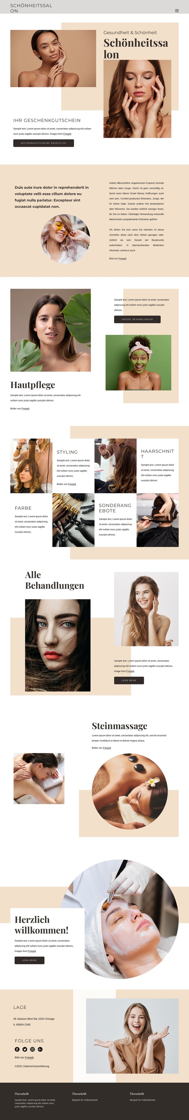 Außergewöhnlicher Beauty-Service Website design