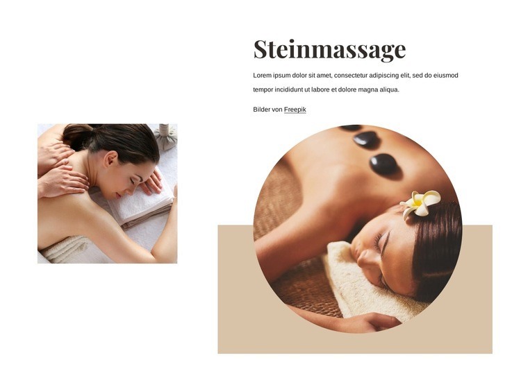 Steinmassage Website-Modell