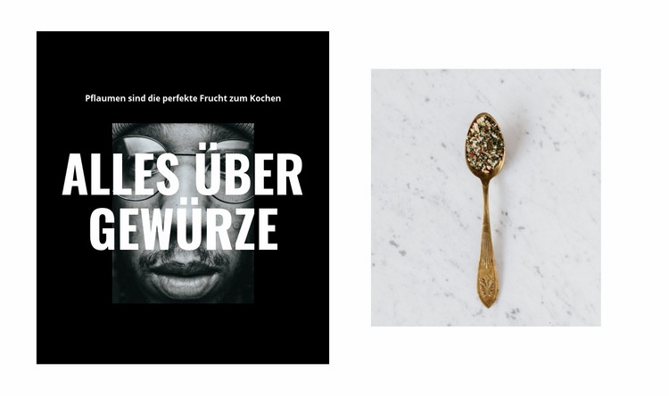 Alles über Gewürze Website-Vorlage