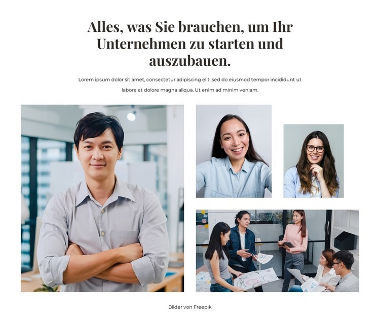 Bauen Sie Ihr Geschäft aus Landing Page