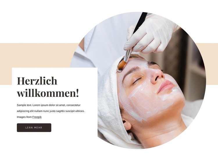 Beauty-Hautpflege Landing Page