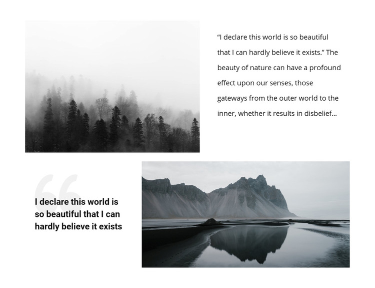 Beautiful nature landscape  Elementor Template Alternative