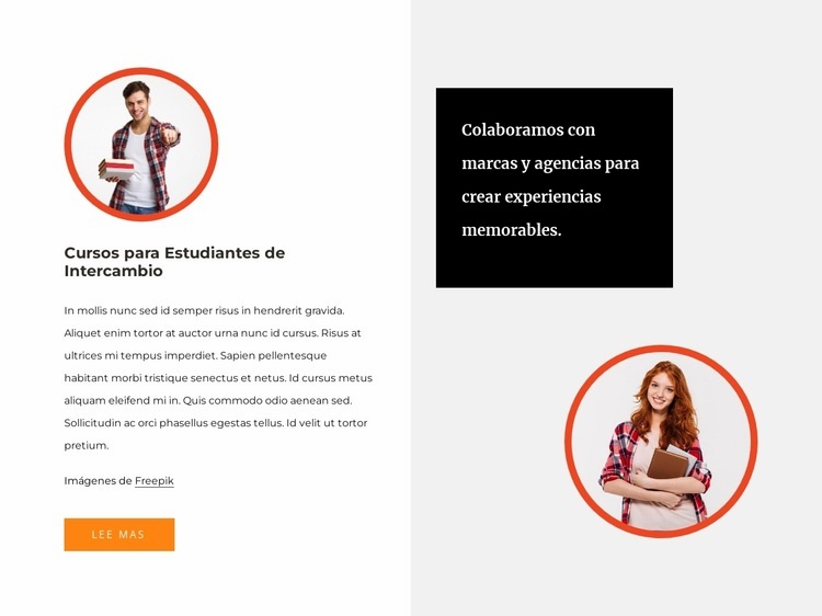 Cursos para estudiantes de intercambio Creador de sitios web HTML