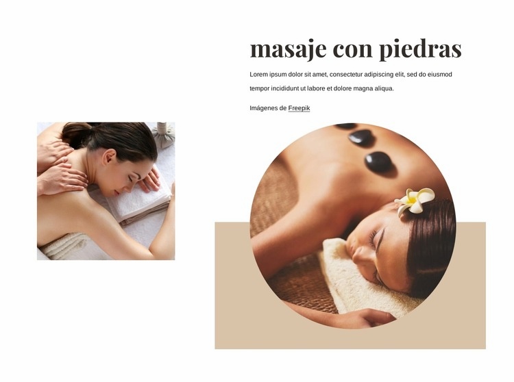 masaje con piedras Maqueta de sitio web