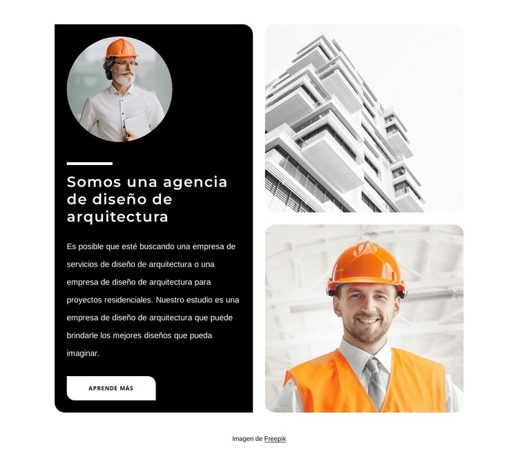 agencia de diseño de arquitectura Maqueta de sitio web