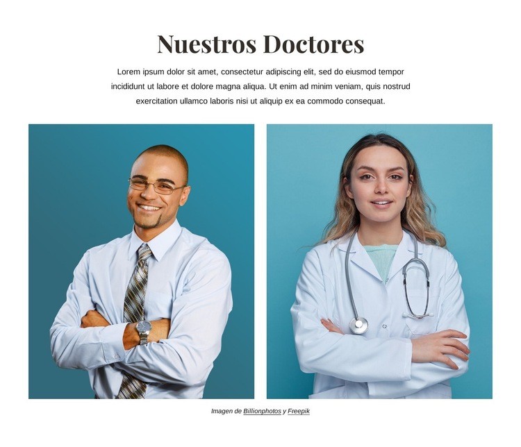 mejores doctores Maqueta de sitio web
