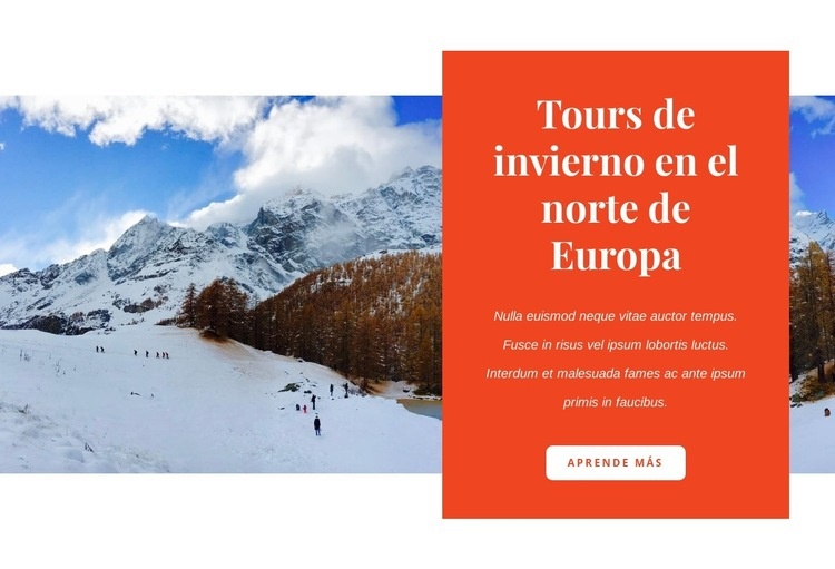 Excursiones de invierno Maqueta de sitio web