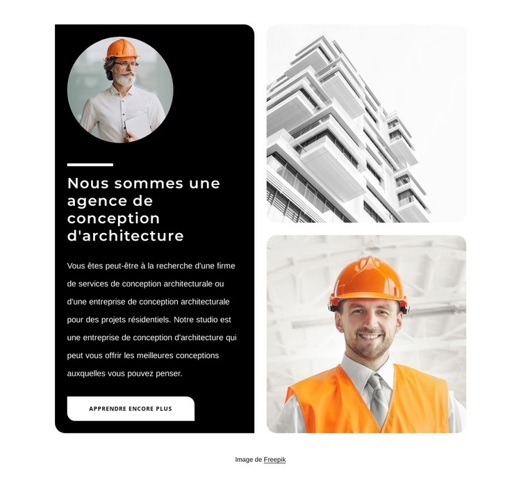 Agence de conception architecturale Créateur de site Web HTML