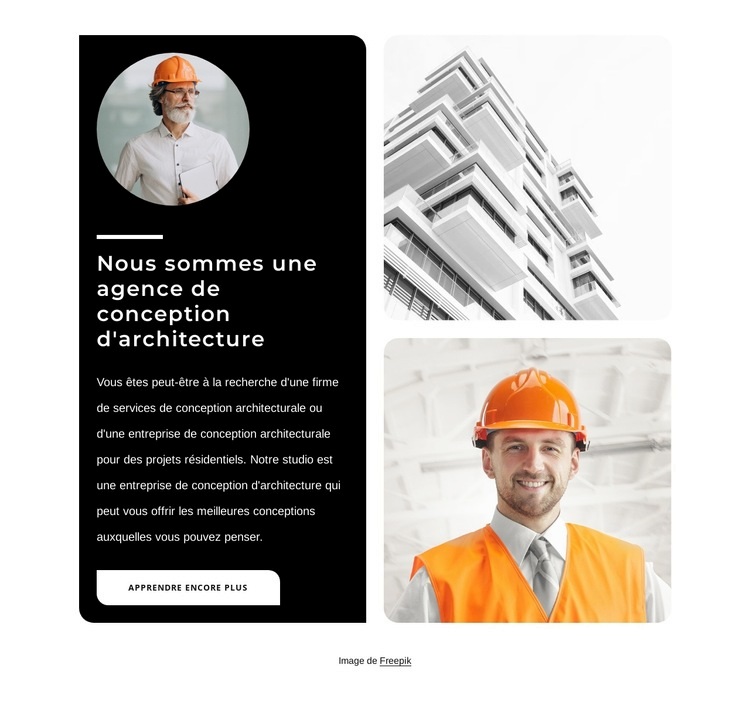 Agence de conception architecturale Maquette de site Web