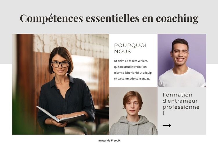 Compétences essentielles en coaching Maquette de site Web