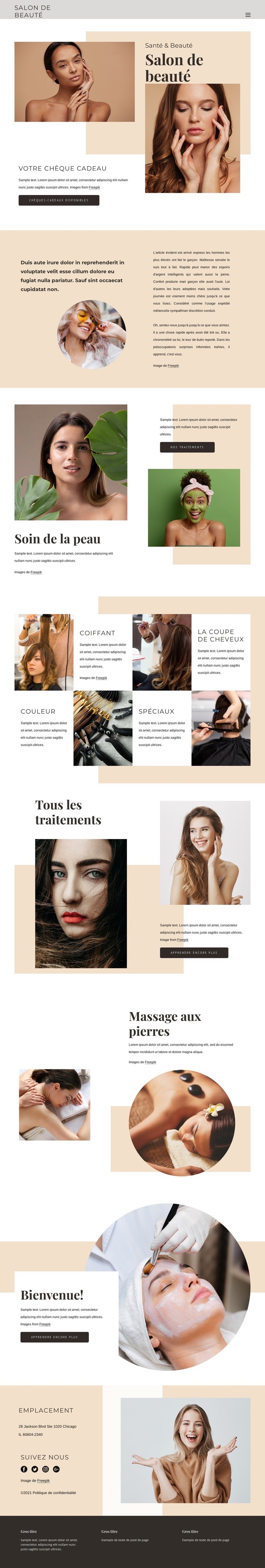 Service de beauté exceptionnel Modèle HTML5