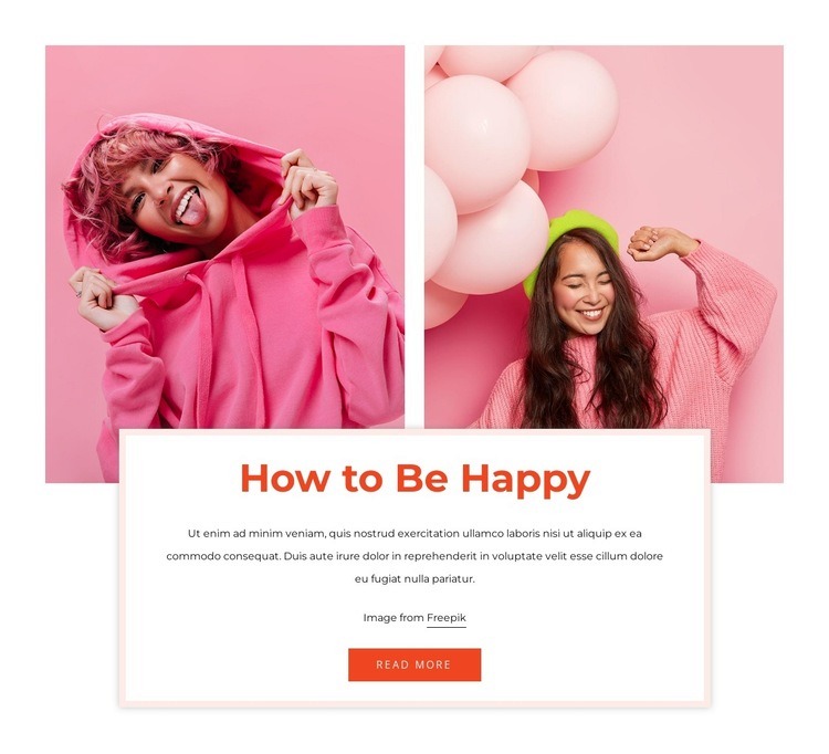 How to be happy Homepage Design