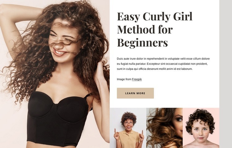 Curly girl method Homepage Design