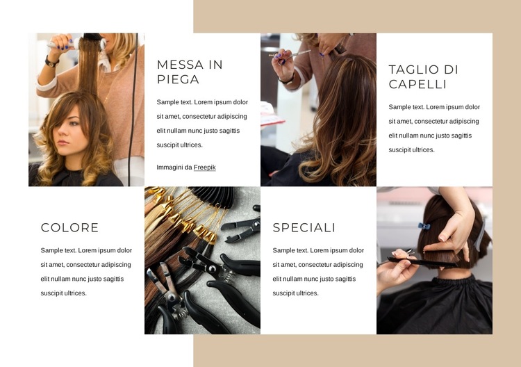 Servizi di parrucchiere Modello di sito Web