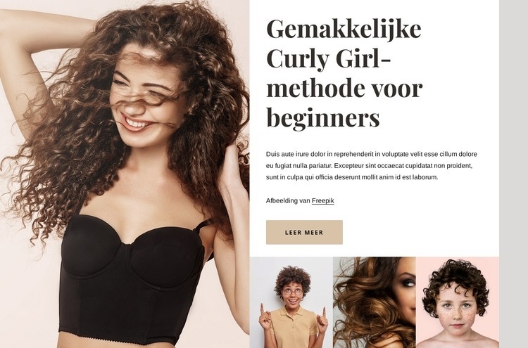 Curly girl methode Sjabloon voor één pagina