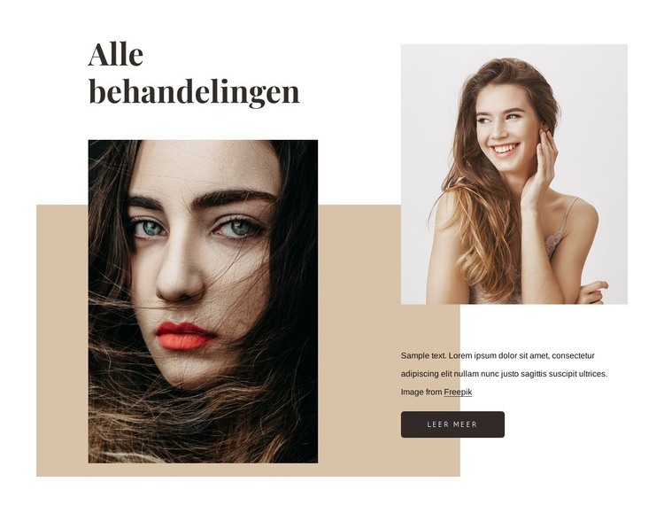 Braziliaanse keratine behandeling Website mockup